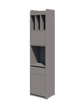 Стеллаж ЛАВОРО-2 /400*1800*353/ анкор белый / базальт