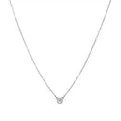Подвеска из серебра с бриллиантом, Tiffany💠 0.07 карат, В наличии