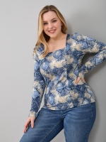 Лонгслив ЛНл-001/голубой-питон