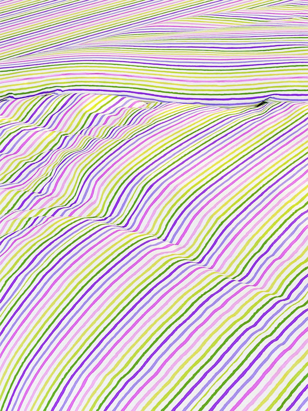 Наволочка комплект 2шт перкаль Сказка "Яркая полоска" 40x60 см на молнии