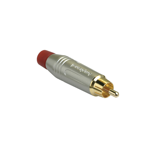 AMPHENOL ACPR-SRD - Коннектор кабельный, RCA, цвет серый, с красным кольцом, покрытие контактов золото