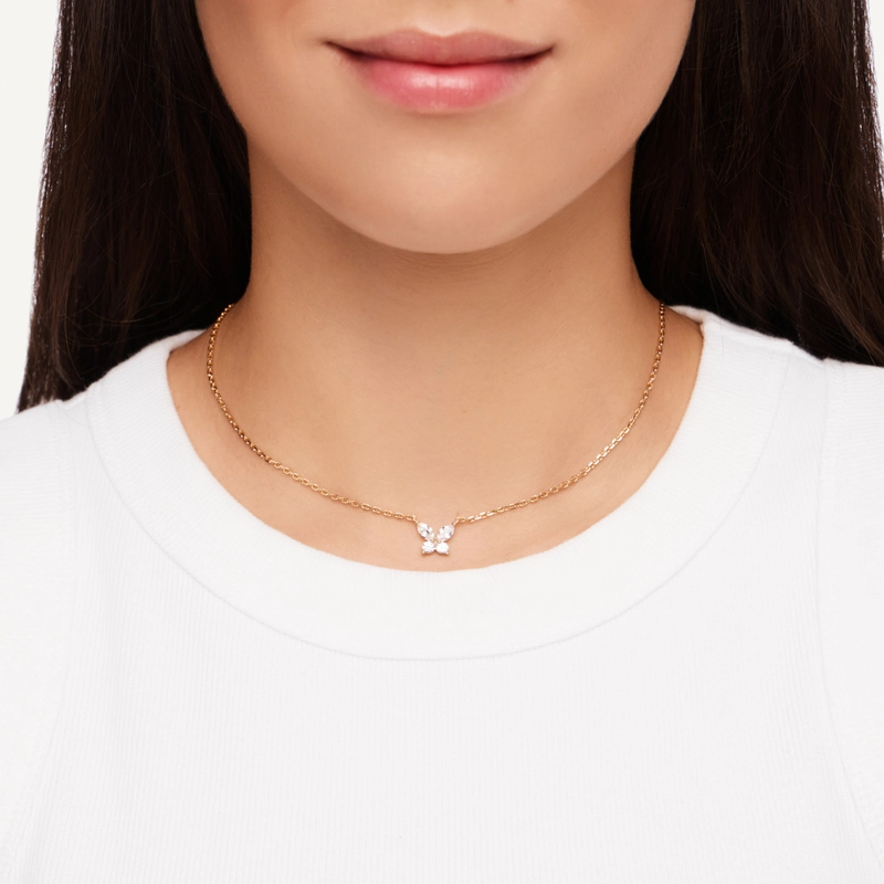 Колье Кристальная Бабочка – Золото