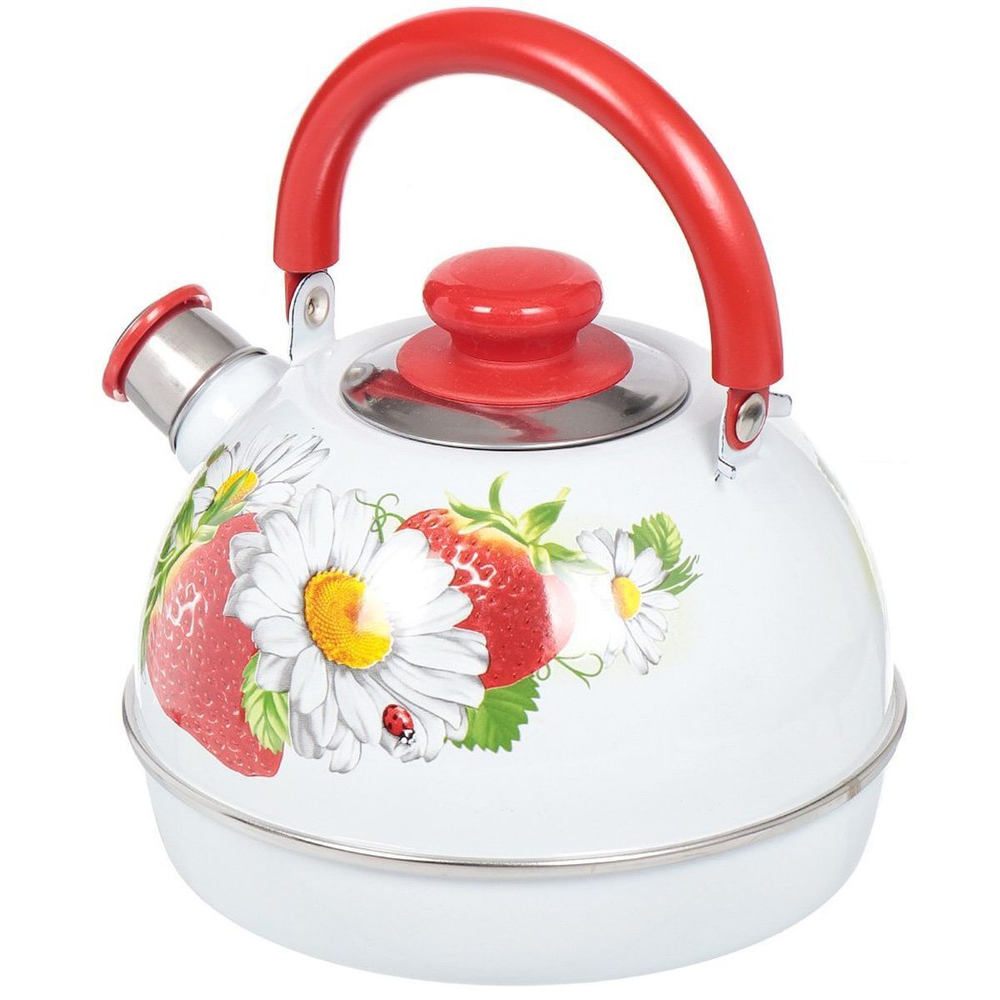 Чайник сталь, эмал, 3.5 л, свист, подв ручк, Рубин, бел,сл кость, TMM04/35/03/05/08/24 04/02/29