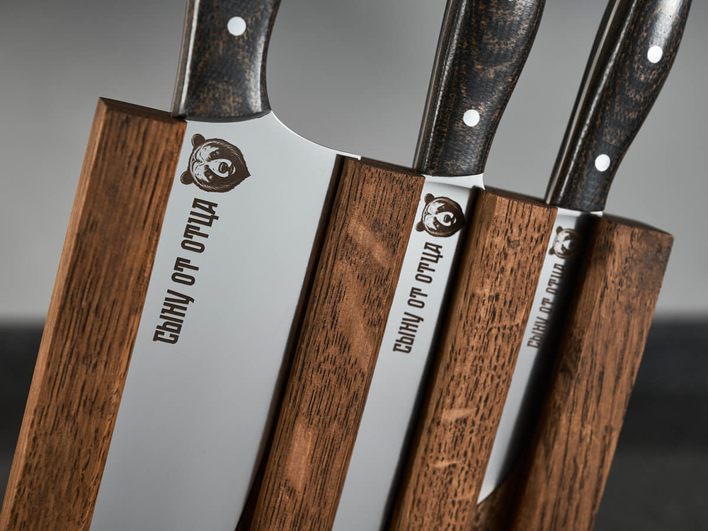 Набор кухонных ножей "Сыну от отца", сталь AUS-10, рукоять текстолит