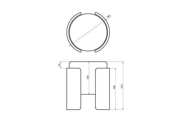 Пуф Lagom (янтарный FiberGuard, натуральный дуб)