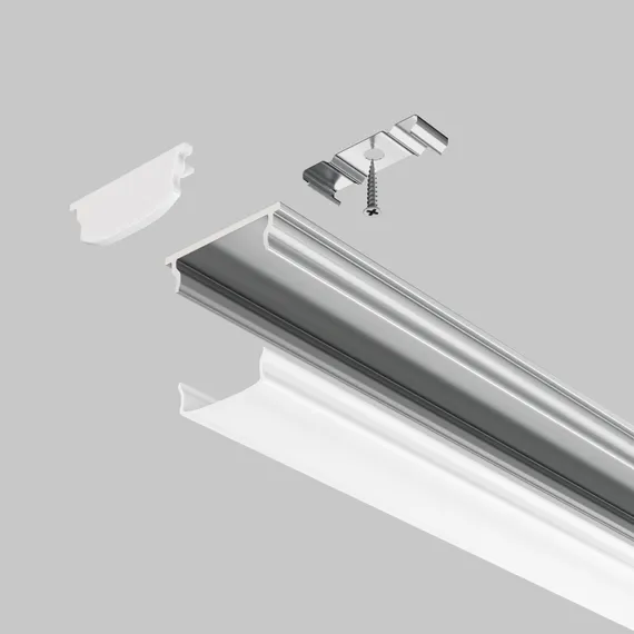 Алюминиевый профиль накладной с вертикальным изгибом 18x06 Led Strip alm-1806-s-2m