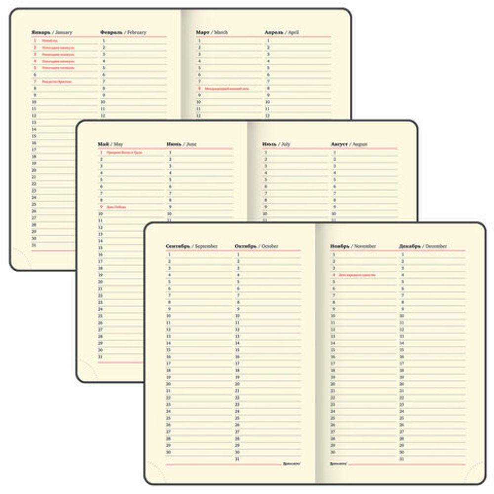 Ежедневник недатированный МАЛЫЙ ФОРМАТ 100x150 мм А6 BRAUBERG "Iguana", под кожу, 160 л., красный, 114468