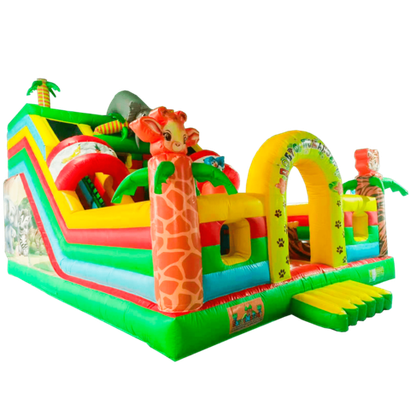 Коммерческий надувной батут «Слоник со скалодромом» 9x6x6