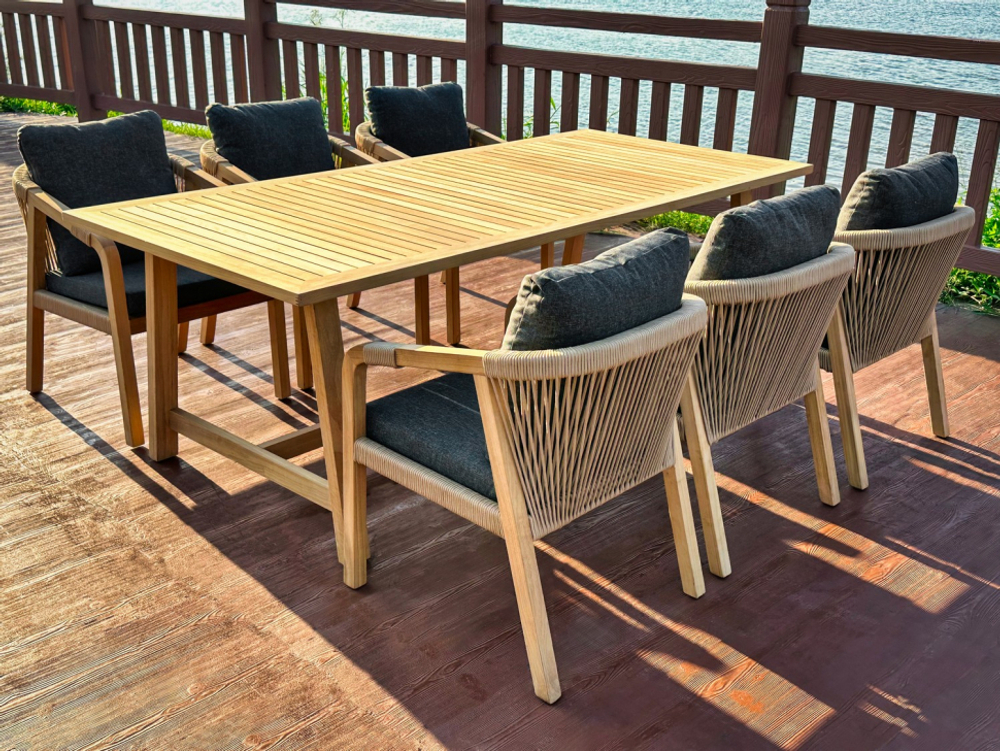 Обеденная группа Ideal Patio ЛЕОНОРЕН каркас тик, стол тик 220