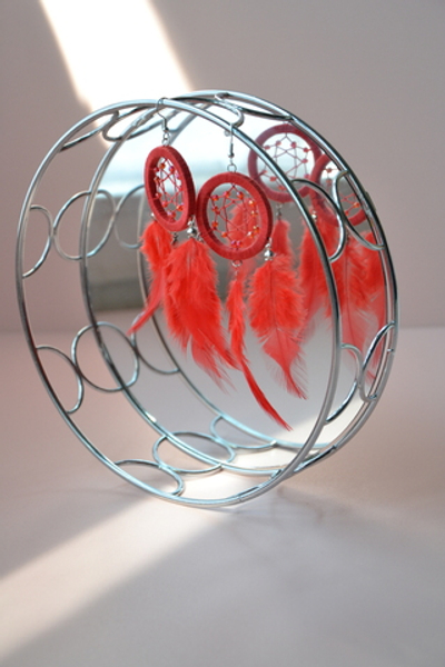 Серьги с перьями Ловцы снов