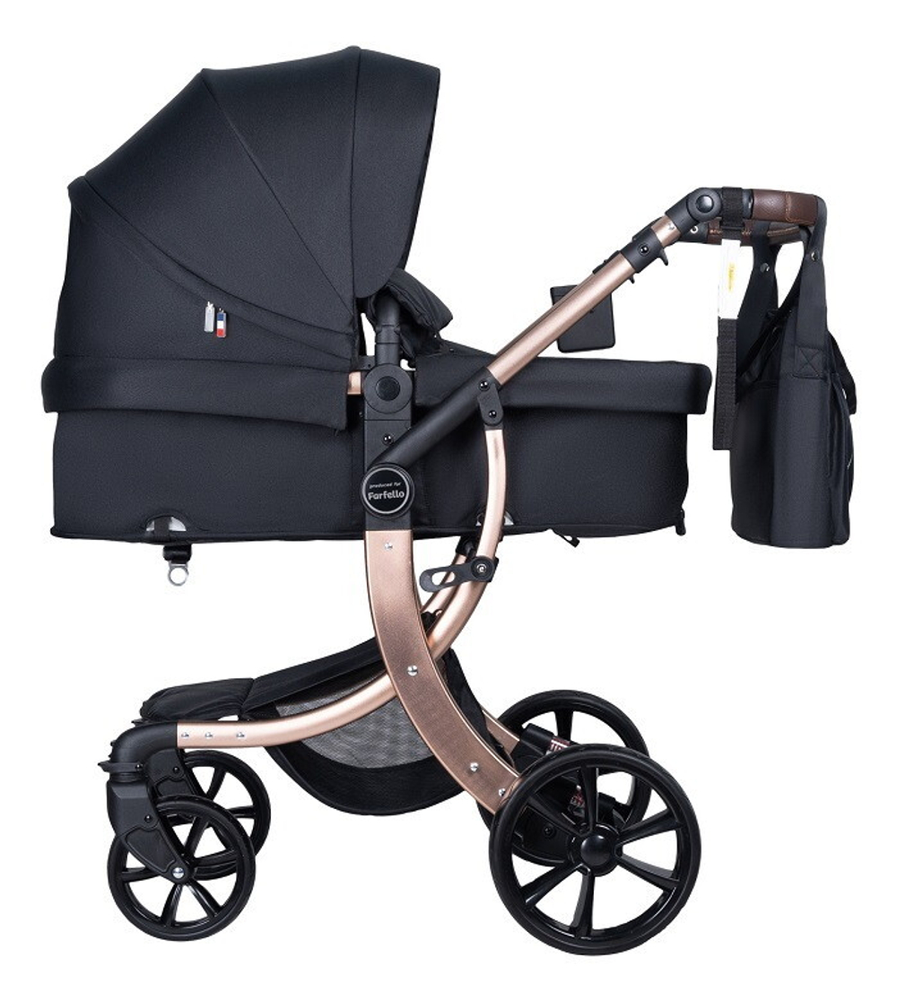 Детская коляска-трансформер Aimile Original Gold чёрное золото