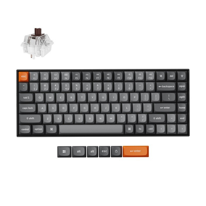 Беспроводная механическая клавиатура QMK Keychron K2 Max, 84 клавиши, RGB подсветка, Hot-swap, алюм.рамка Keychron Brown Switch (K2M-J3-RU)