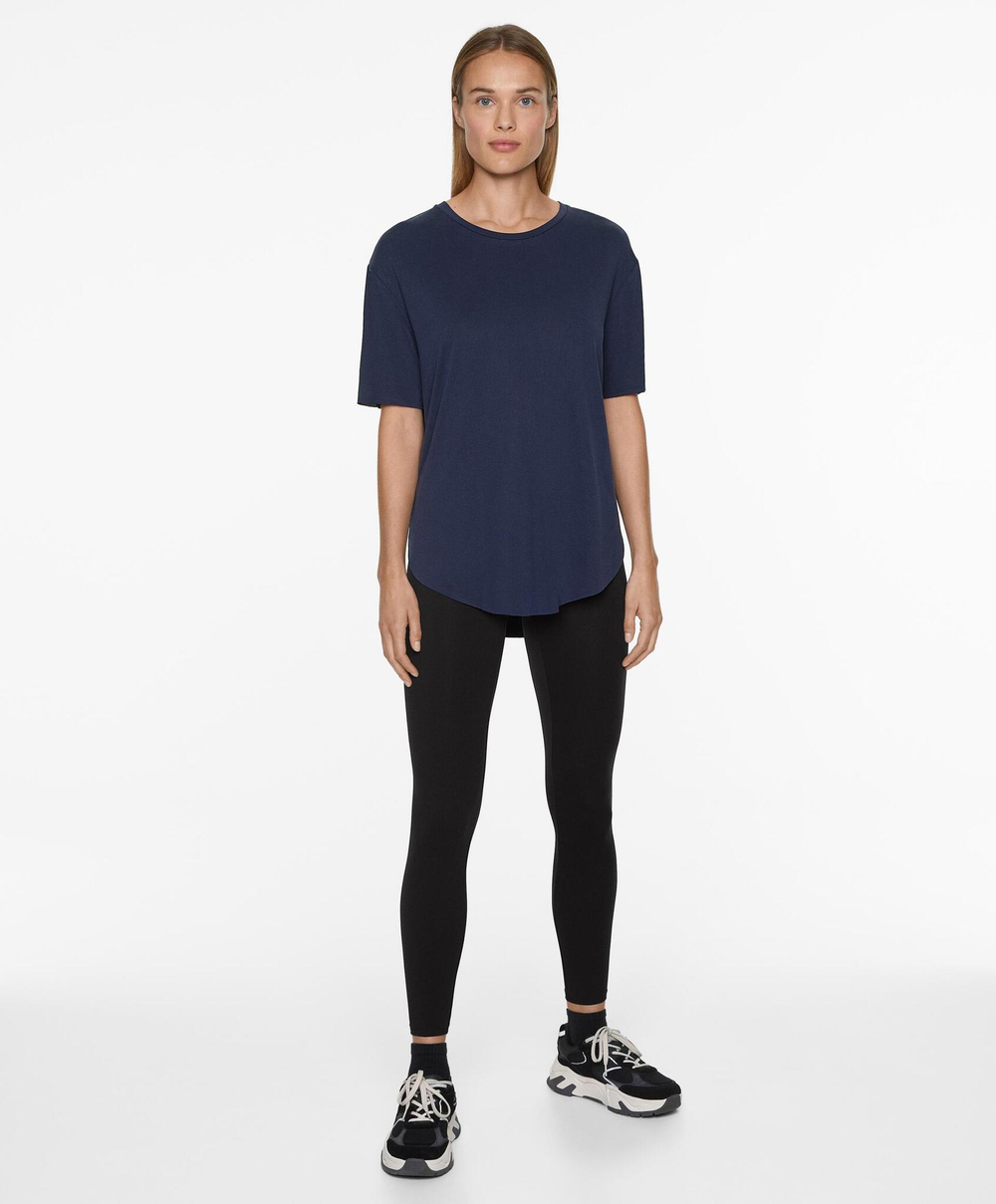 Oysho Футболка из модала с короткими рукавами, темно-синий