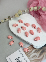 Керамические бусины "Черепашка", персиковый 12*19 мм, 5 штук