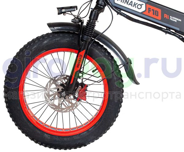 Электровелосипед Minako F10 Pro 2025 (48V/20Ah) - Красный обод фото №3