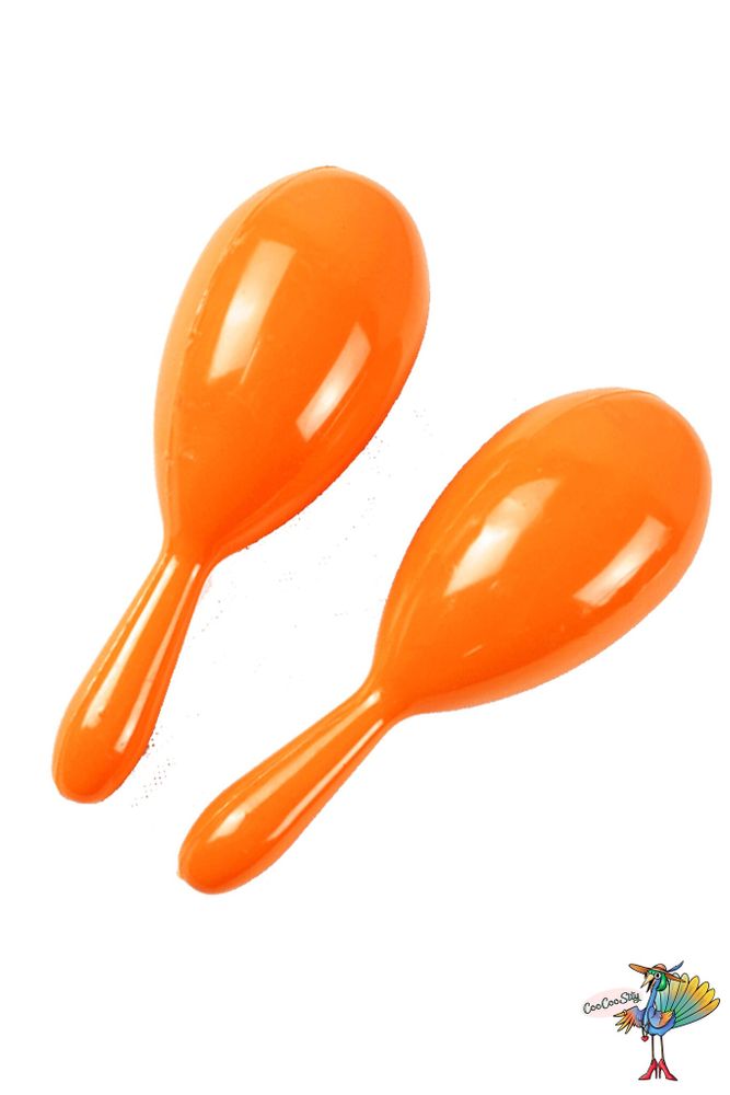 Маракас оранжевый 18 см ( набор 2 шт), пластик