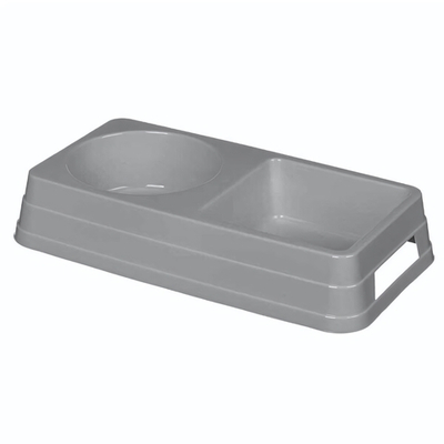 Миска для животных двойная lucky pet 0,8л (0,45л + 0,36л) (серый)