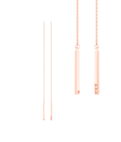 Серьги-продёвки из серебра со вставками из розово-коричневых фианитов