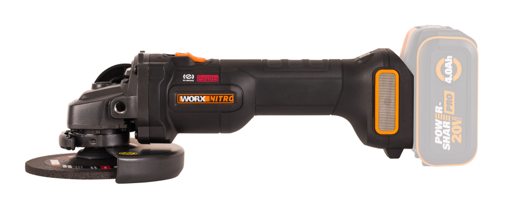 Угловая шлифмашина бесщёточная аккумуляторная WORX WX814.9