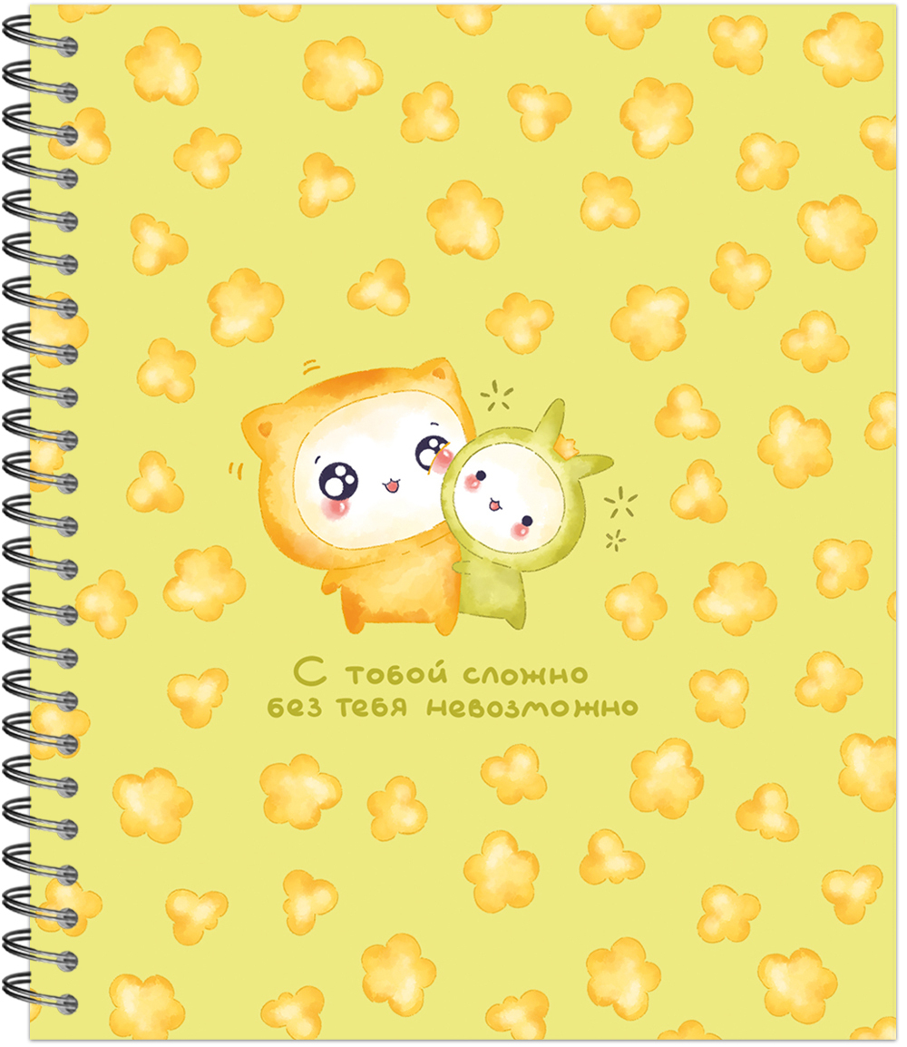 Тетрадь общая 48 листов на металлическом гребне "Kawaii"