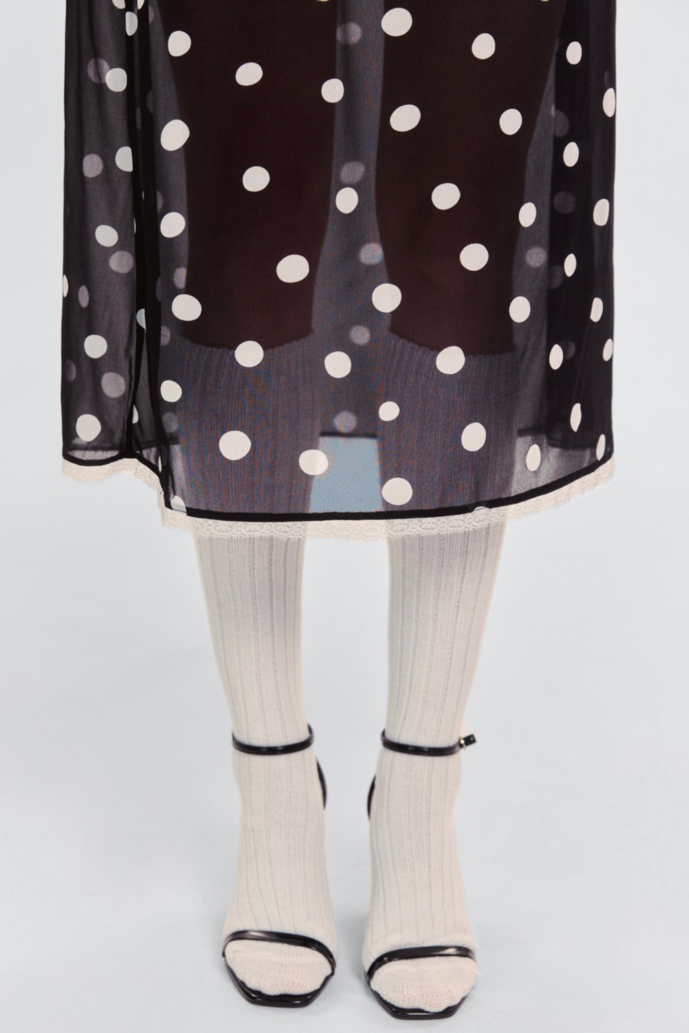 Юбка в горох из шифона