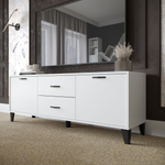 Тумба под ТВ Микон ТВМ-6, белая, ЛДСП, 150 см x 54,3 см x 38,3 см