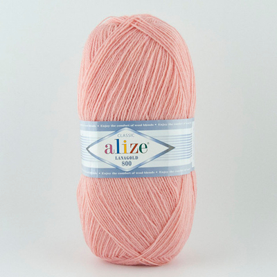 ALIZE "LANAGOLD 800", 49% шерсть, 51% акрил, 100 гр, 800 м, 161 пудра