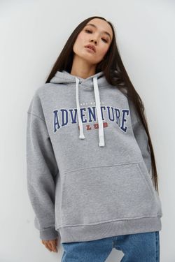 Худи Adventure University Серый меланж