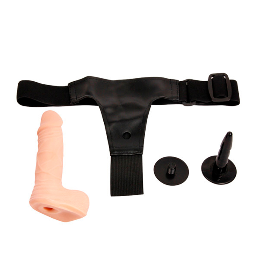 Женский страпон 15см на черных трусиках Baile Passionate Harness Strap-on BW-022018