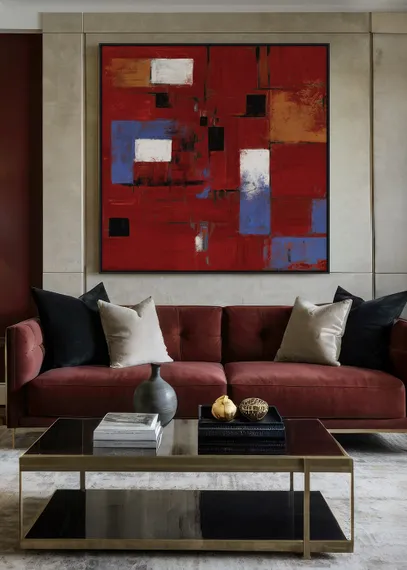 Постер Vinic 100х100 см, бордовый