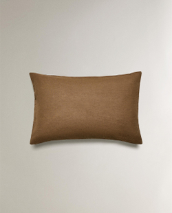 Zara Home наволочка декоративная из льна, светло-бежевый, в полоску, 40x60 см