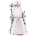 Дед Мороз музыкальный «Сказочная волшебная шуба» 40 см (серебряная шубка)