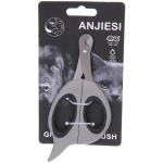 Когтерез с упором для пальца для животных «ПРЕМИУМ - МОЙ БРО», прорезиненная ручка, цвет серый/черный, 7.1*15.3см