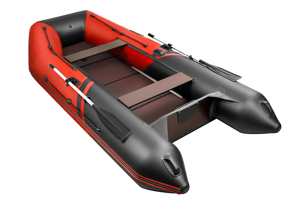 Броня-340 СК слань+киль красный-черный (Лодка ПВХ под мотор с усилением)