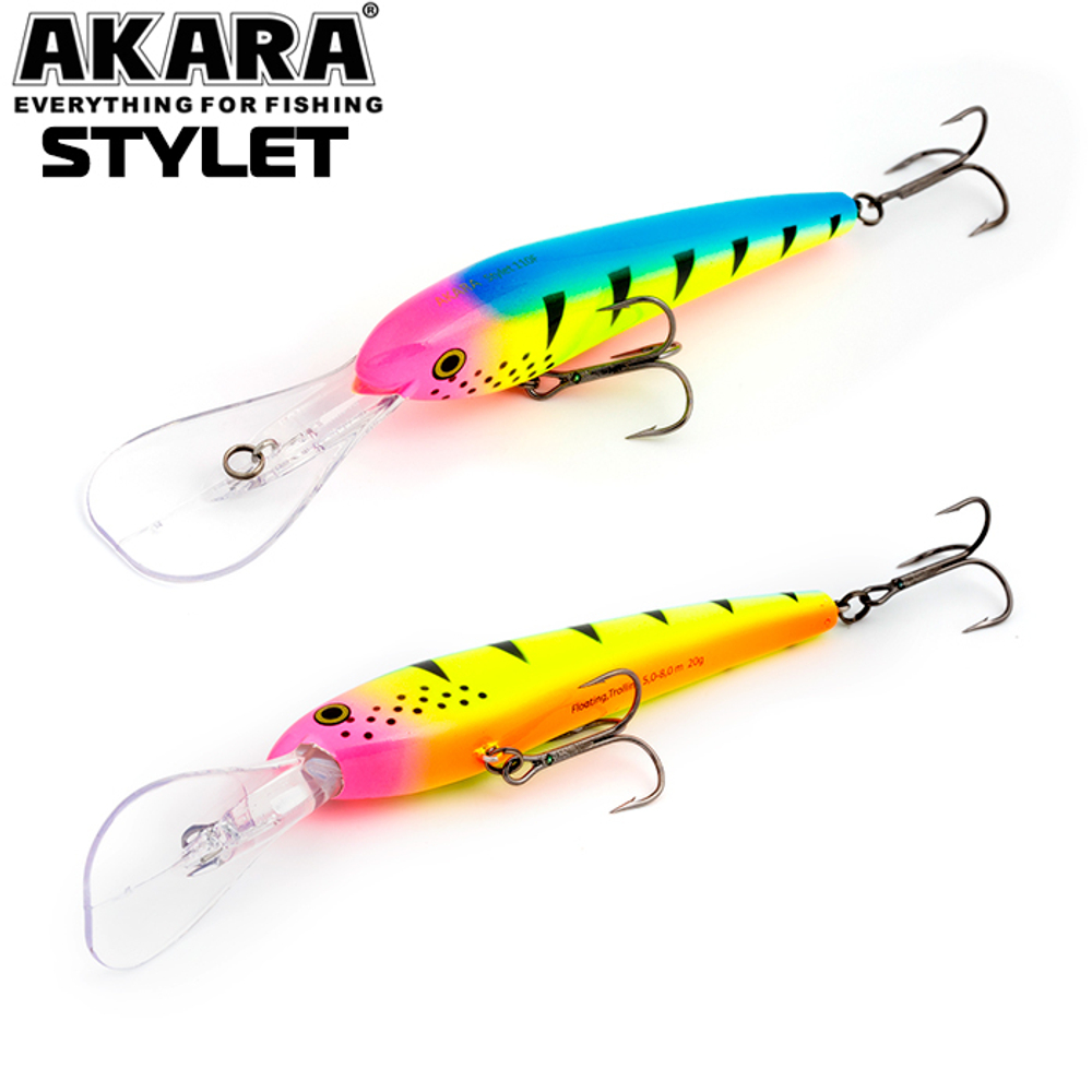 Воблер Akara Stylet 110F 20 гр. (5/7 oz 4,3 in) A124