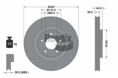 BENDIX Braking - BDS1428-BEN - Brake Disc