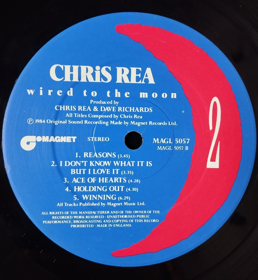 Винтажная виниловая пластинка LP Chris Rea Wired To The Moon (UK 1984)