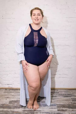 Слитный купальник plus size "Глубина"