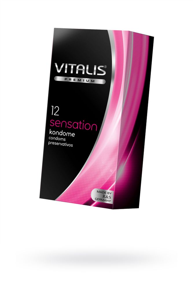 Презервативы Vitalis, premium, sensation, кольца, точечные, 18 см, 5,3 см, 12 шт.