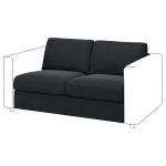 2-местная секция - IKEA VIMLE/ВИМЛЕ ИКЕА, 83х98х141 см, черный