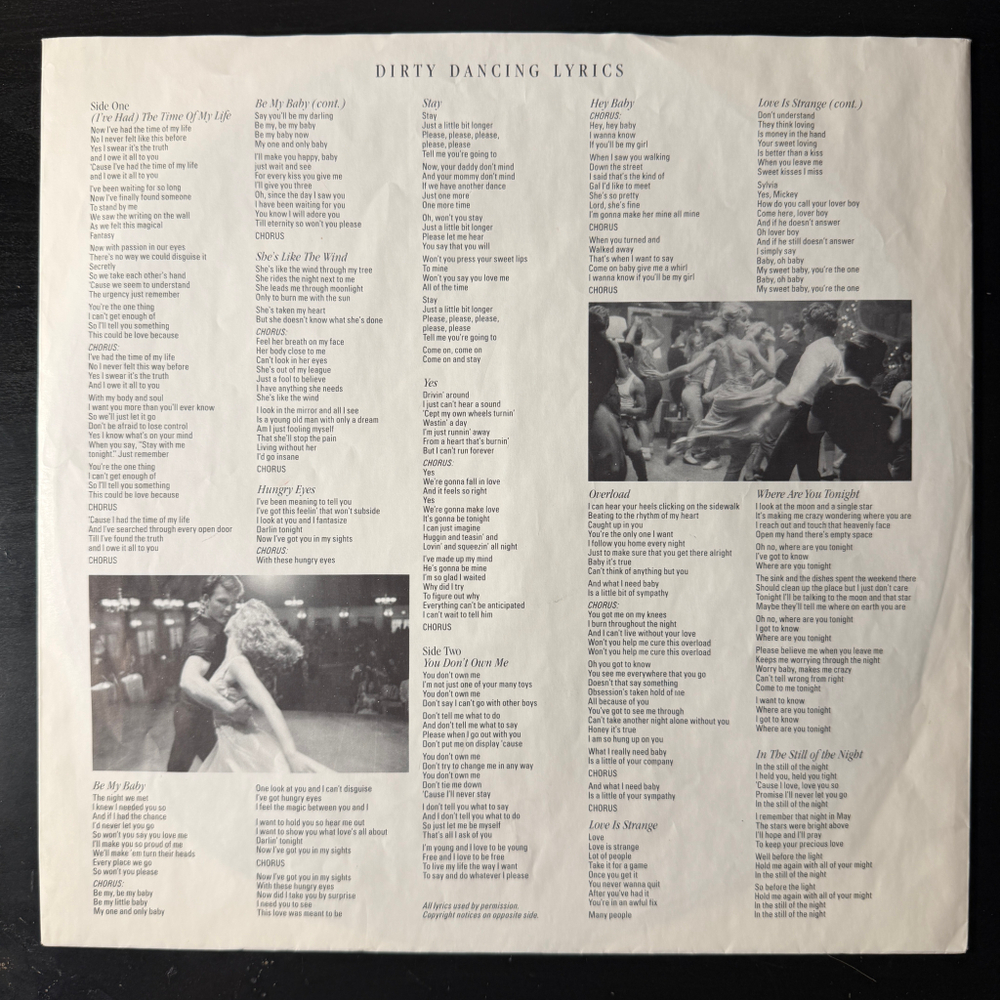 Саундтрек к фильму Грязные танцы (Германия 1987г.)