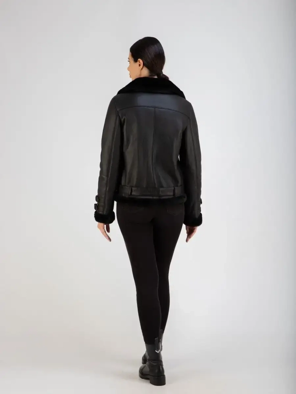 Дубленка авиатор натуральная короткая Турция