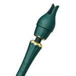 Зеленый аккумуляторный вибратор-вонд 29,1см с насадками Zalo Kyro Wand Massager Turquoise Green