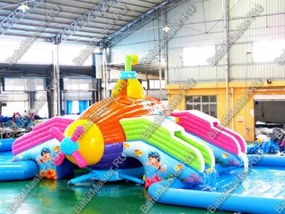 Надувной назменый аквапарк «Субмарина», 20*9*4,5 м с двумя бассейнами