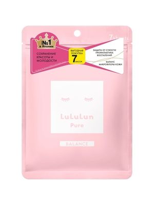 LuLuLun Набор из 7 масок для лица «Увлажнение и Баланс кожи» Face Mask Pure Balance Pink