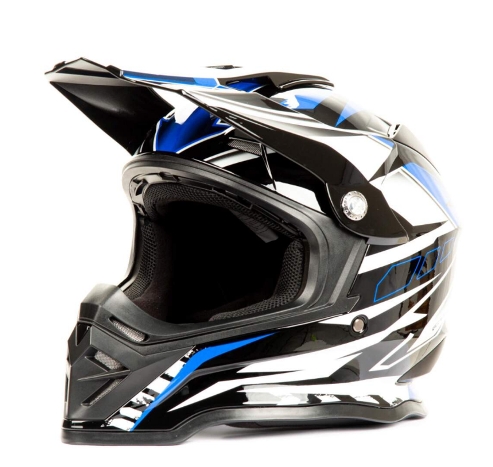 Шлем мото кроссовый HIZER B6197 №4 (S) black/blue/white