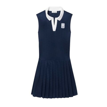 Теннисное платье Lacoste Ultra Dry Tennis Heritage with Liner - navy blue/navy blue
