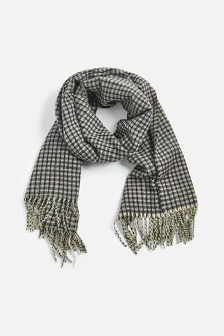 ZARA ШАРФ В КЛЕТКУ, ЧЕРНЫЙ