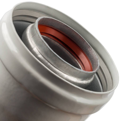 STOUT Элемент дымохода  конденсатосборник горизонт.  Ø60/100, п/м уплотнения в компл. с лого.