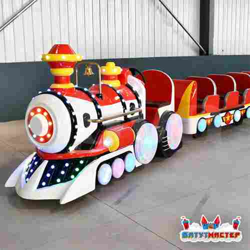 Безрельсовый поезд «Алый самоцвет» 2 вагона, 13 мест, прогулочный